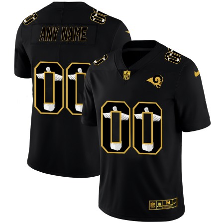 Los Angeles Rams Custom Men's Nike Carbon Black Vapor Cristo Redentor Limited NFL Jersey