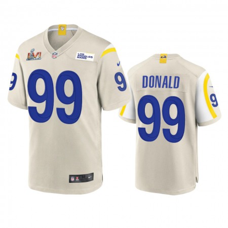 Los Angeles Rams #99 Aaron Donald Men's Super Bowl LVI Patch Nike Game NFL Jersey - Bone