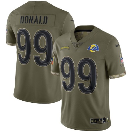 Los Angeles Rams #99 Aaron Donald Nike Men's 2022 Salute To Service Limited Jersey - Olive