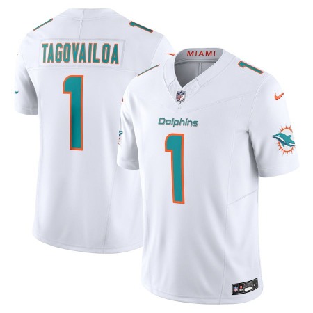 Miami Dolphins #1 Tua Tagovailoa Nike Men's White Vapor F.U.S.E. Limited Jersey