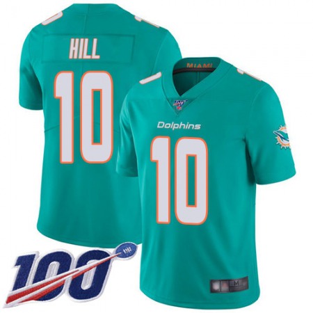 Nike Dolphins #10 Tyreek Hill Aqua Green Team Color Men's Stitched NFL 100th Season Vapor Untouchable Limited Jersey