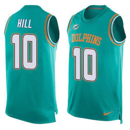 Nike Dolphins #10 Tyreek Hill Aqua Green Team Color Men's Stitched NFL Limited Tank Top Jersey