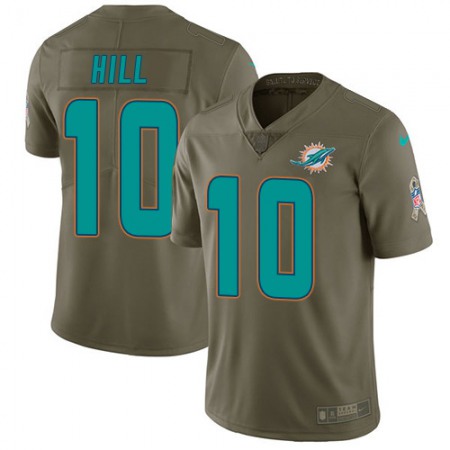 Nike Dolphins #10 Tyreek Hill Olive Men's Stitched NFL Limited 2017 Salute to Service Jersey