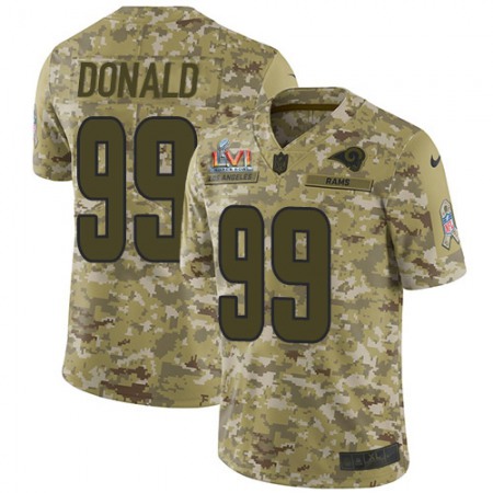 Nike Rams #99 Aaron Donald Camo Super Bowl LVI Patch Men's Stitched NFL Limited 2018 Salute To Service Jersey