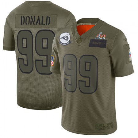 Nike Rams #99 Aaron Donald Camo Super Bowl LVI Patch Men's Stitched NFL Limited 2019 Salute To Service Jersey