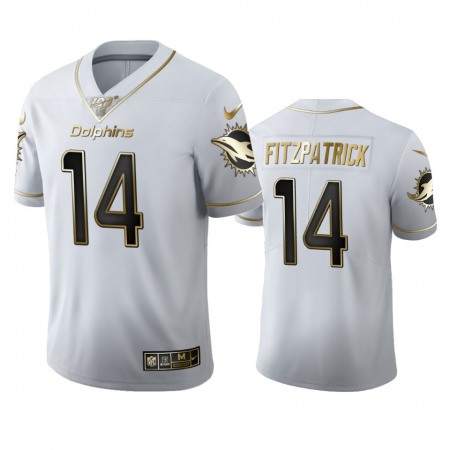 Miami Dolphins #14 Ryan Fitzpatrick Men's Nike White Golden Edition Vapor Limited NFL 100 Jersey