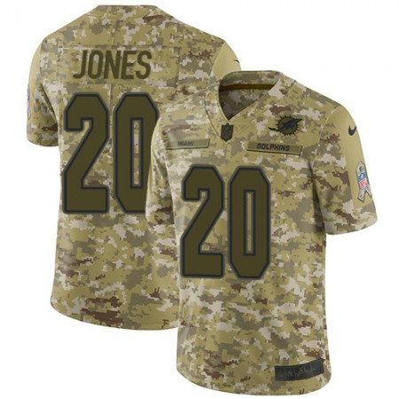 Nike Dolphins #20 Reshad Jones Camo Men's Stitched NFL Limited 2018 Salute To Service Jersey