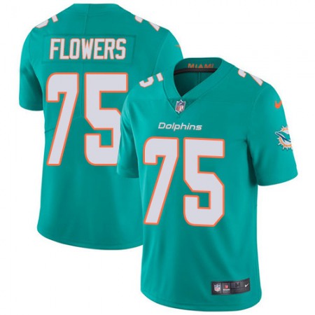 Nike Dolphins #75 Ereck Flowers Aqua Green Team Color Men's Stitched NFL Vapor Untouchable Limited Jersey