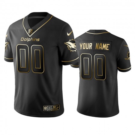 Dolphins Custom Men's Stitched NFL Vapor Untouchable Limited Black Golden Jersey