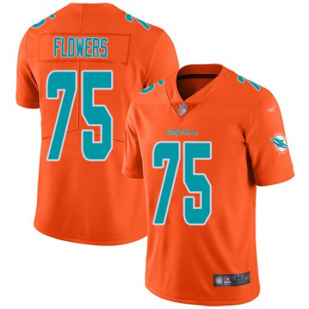 Nike Dolphins #75 Ereck Flowers Orange Men's Stitched NFL Limited Inverted Legend Jersey