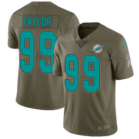 Nike Dolphins #99 Jason Taylor Olive Men's Stitched NFL Limited 2017 Salute to Service Jersey