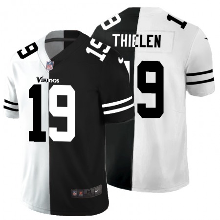 Minnesota Vikings #19 Adam Thielen Men's Black V White Peace Split Nike Vapor Untouchable Limited NFL Jersey