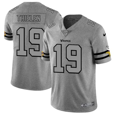 Minnesota Vikings #19 Adam Thielen Men's Nike Gray Gridiron II Vapor Untouchable Limited NFL Jersey