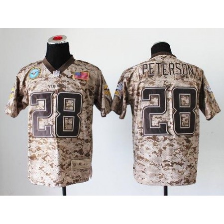 Nike Vikings #28 Adrian Peterson Camo Men's Stitched NFL New Elite USMC Jersey