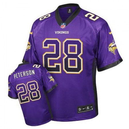 Nike Vikings #28 Adrian Peterson Purple Team Color Men's Stitched NFL Elite Drift Fashion Jersey