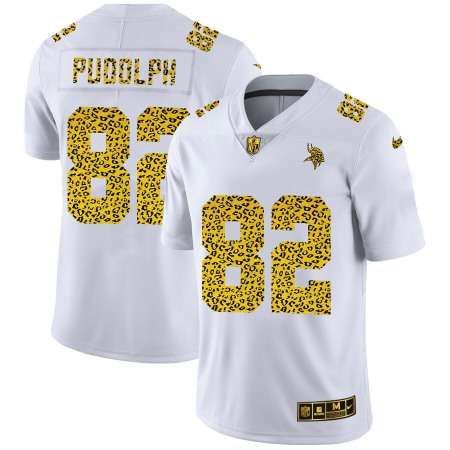 Minnesota Vikings #82 Kyle Rudolph Men's Nike Flocked Leopard Print Vapor Limited NFL Jersey White