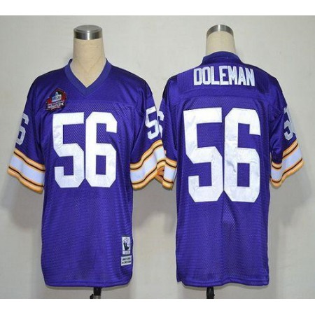 Mitchell And Ness Hall of Fame 2012 Vikings #56 Chris Doleman Purple Stitched Throwback NFL Jersey