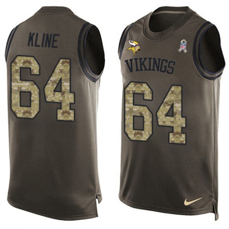 Nike Vikings #64 Josh Kline Green Men's Stitched NFL Limited Salute To Service Tank Top Jersey