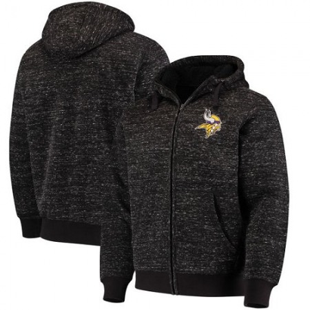 Minnesota Vikings G-III Sports by Carl Banks Discovery Sherpa Heathered Black Full-Zip Jacket