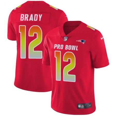 Nike Patriots #12 Tom Brady Red Men's Stitched NFL Limited AFC 2019 Pro Bowl Jersey