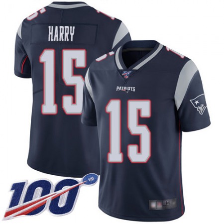 Nike Patriots #15 N'Keal Harry Navy Blue Team Color Men's Stitched NFL 100th Season Vapor Limited Jersey