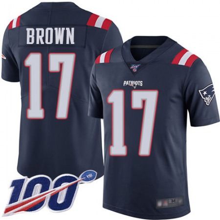 Nike Patriots #17 Antonio Brown Navy Blue Men's Stitched NFL Limited Rush 100th Season Jersey