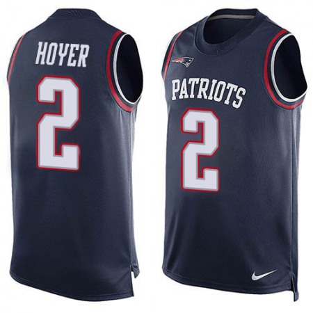 Nike Patriots #2 Brian Hoyer Navy Blue Team Color Men's Stitched NFL Limited Tank Top Jersey