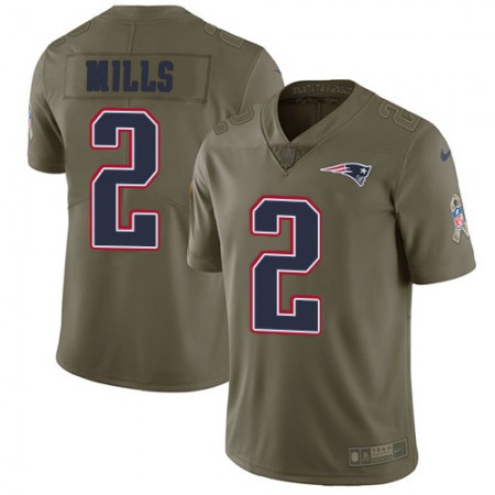 Nike Patriots #2 Jalen Mills Olive Men's Stitched NFL Limited 2017 Salute To Service Jersey