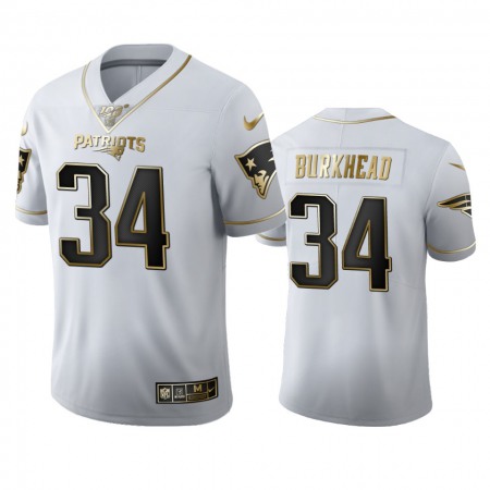 New England Patriots #34 Rex Burkhead Men's Nike White Golden Edition Vapor Limited NFL 100 Jersey