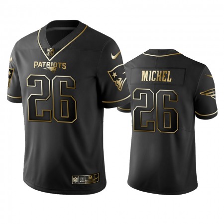 Nike Patriots #26 Sony Michel Black Golden Limited Edition Stitched NFL Jersey