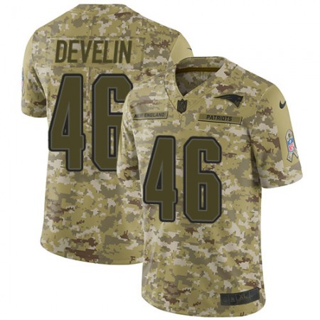 Nike Patriots #46 James Develin Camo Men's Stitched NFL Limited 2018 Salute To Service Jersey