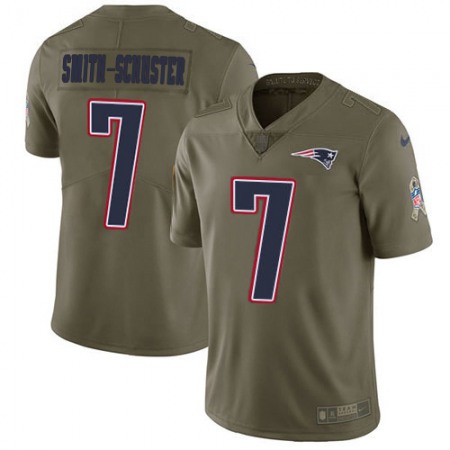 Nike Patriots #7 JuJu Smith-Schuster Olive Men's Stitched NFL Limited 2017 Salute To Service Jersey