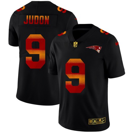 New England Patriots #9 Matt Judon Men's Black Nike Red Orange Stripe Vapor Limited NFL Jersey