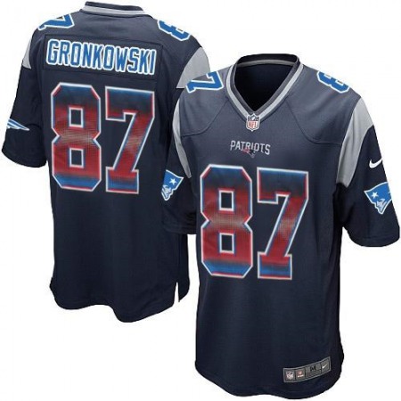 Nike Patriots #87 Rob Gronkowski Navy Blue Team Color Men's Stitched NFL Limited Strobe Jersey