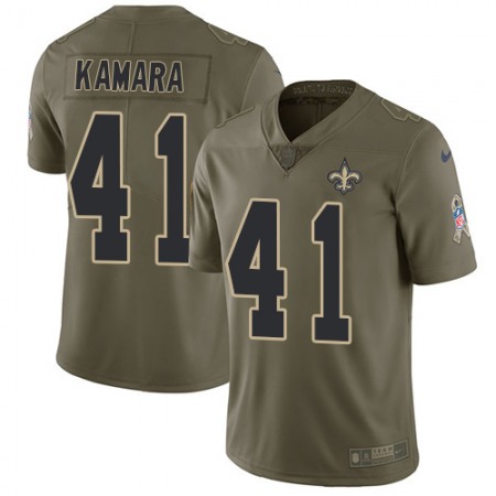 Nike Saints #41 Alvin Kamara Olive Men's Stitched NFL Limited 2017 Salute To Service Jersey