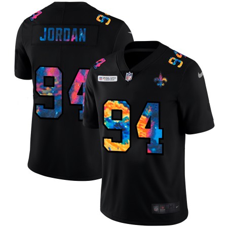 New Orleans Saints #94 Cameron Jordan Men's Nike Multi-Color Black 2020 NFL Crucial Catch Vapor Untouchable Limited Jersey