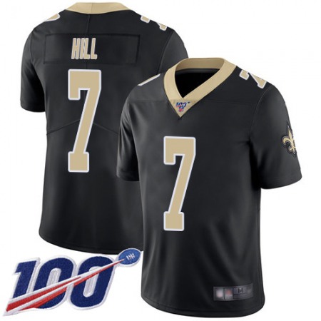 Nike Saints #7 Taysom Hill Black Team Color Men's Stitched NFL 100th Season Vapor Limited Jersey