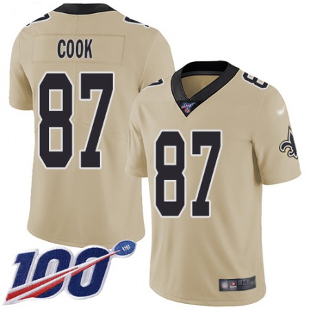 Nike Saints #87 Jared Cook Gold Men's Stitched NFL Limited Inverted Legend 100th Season Jersey