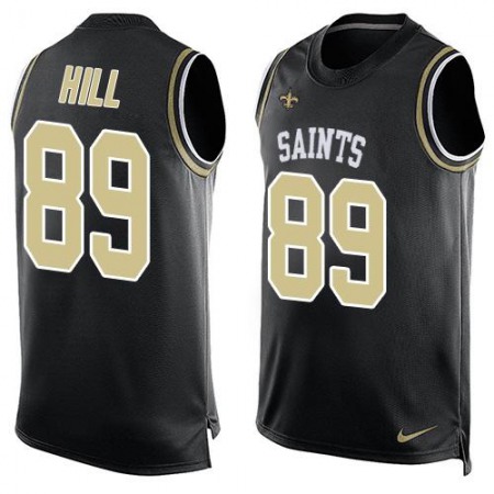 Nike Saints #89 Josh Hill Black Team Color Men's Stitched NFL Limited Tank Top Jersey