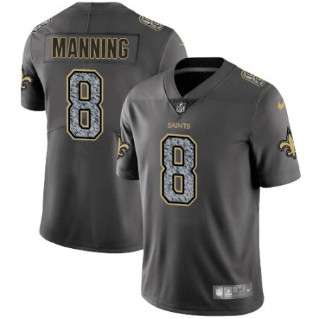 Nike Saints #8 Archie Manning Gray Static Men's Stitched NFL Vapor Untouchable Limited Jersey