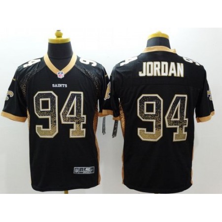 Nike Saints #94 Cameron Jordan Black Team Color Men's Stitched NFL Elite Drift Fashion Jersey