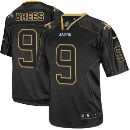 Nike Saints #9 Drew Brees Lights Out Black Men's Stitched NFL Elite Jersey