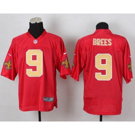 Nike Saints #9 Drew Brees Red Men's Stitched NFL Elite QB Practice Jersey