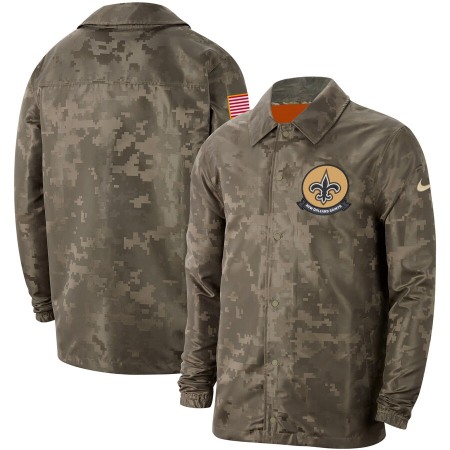 Men's New Orleans Saints Nike Camo 2019 Salute to Service Sideline Full-Zip Lightweight Jacket