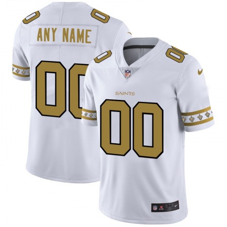 New Orleans Saints Custom Nike White Team Logo Vapor Limited NFL Jersey