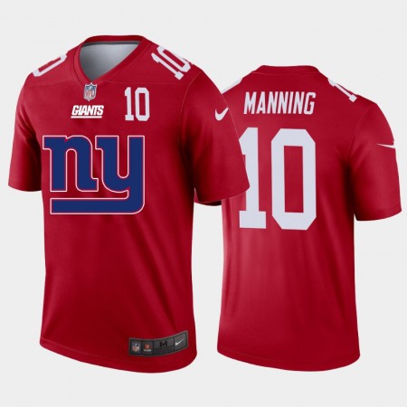 New York Giants #10 Eli Manning Red Men's Nike Big Team Logo Player Vapor Limited NFL Jersey