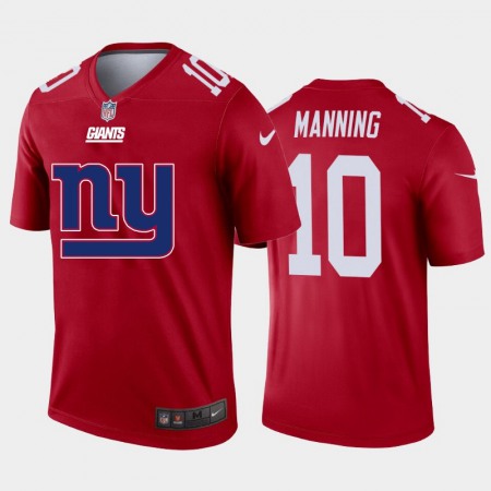 New York Giants #10 Eli Manning Red Men's Nike Big Team Logo Vapor Limited NFL Jersey