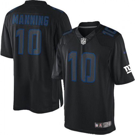 Nike Giants #10 Eli Manning Black Men's Stitched NFL Impact Limited Jersey