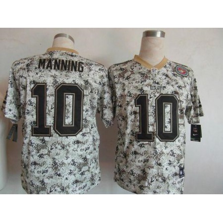 Nike Giants #10 Eli Manning Camo Men's Stitched NFL Elite USMC Jersey