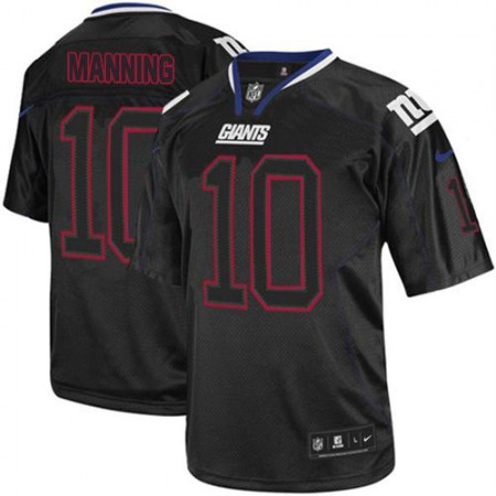 Nike Giants #10 Eli Manning Lights Out Black Men's Stitched NFL Elite Jersey